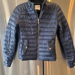Zara Navy Puffer Jacket